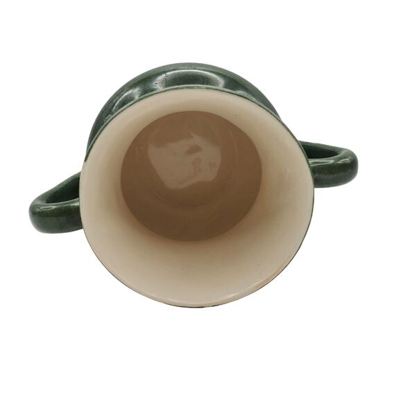 Red Wing Pottery Sugar Bowl Lid Normandy Pattern Forest Green MCM Vintage Dish - Picture 5 of 9